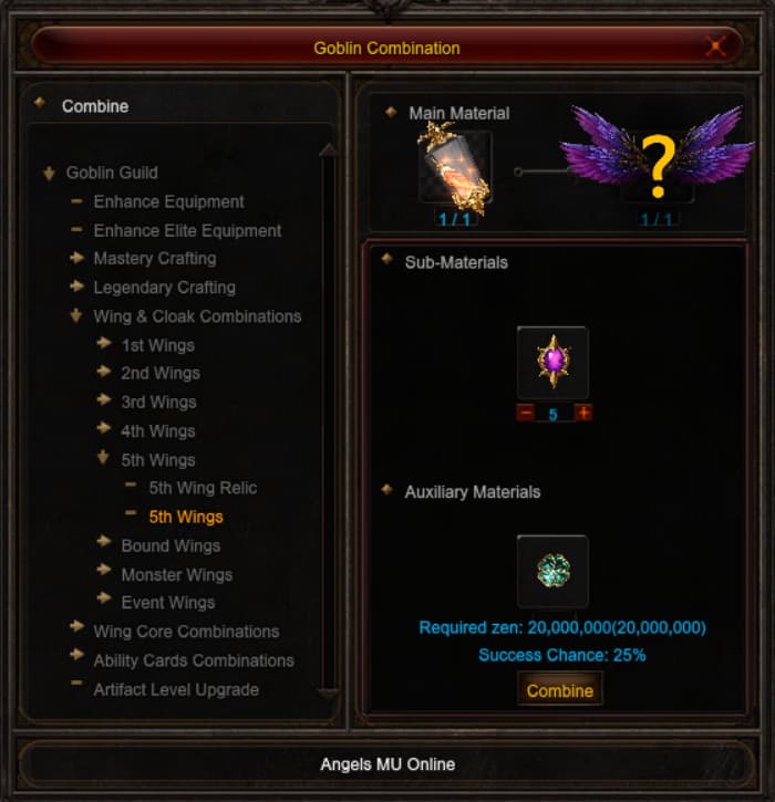 Craft 5th Wings