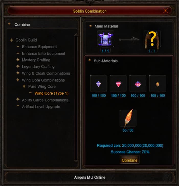 Craft a Pure Wing Core